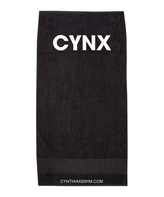 CYNX logo print cotton beach towel